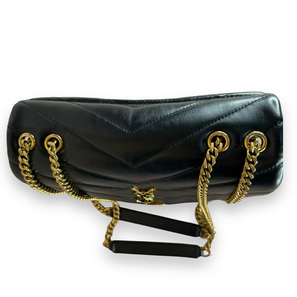 Saint Laurent's YSL LouLou Noir Black Quilted Italian Calf Skin Leather Brass - Picture 6 of 15